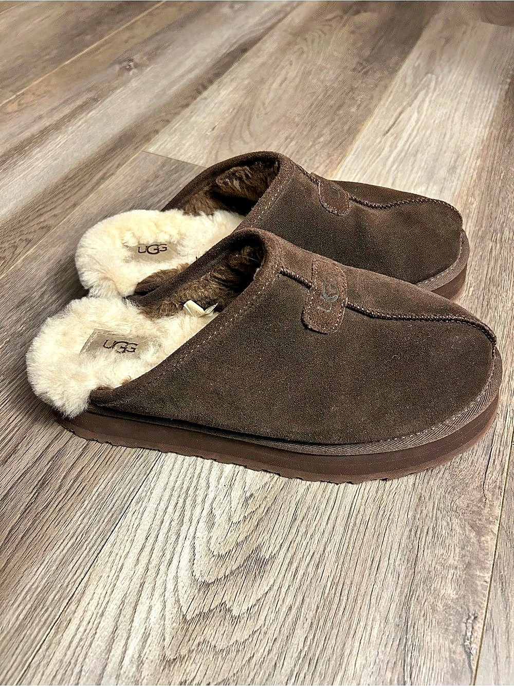 UGG Discoquette Slide Platform Slippers Suede Chocolate Brown Women’s Size 9